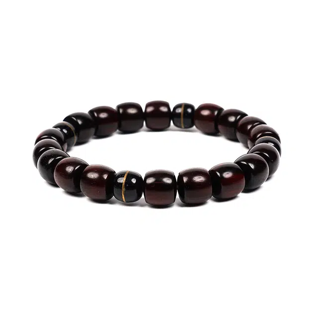 天纵 国潮新中式小众设计高级感 高端红木佛珠搭配黑金一线天转运珠 国风时尚潮流百搭 文玩平安好运盘串 紫檀属 手串 男女同款情侣款