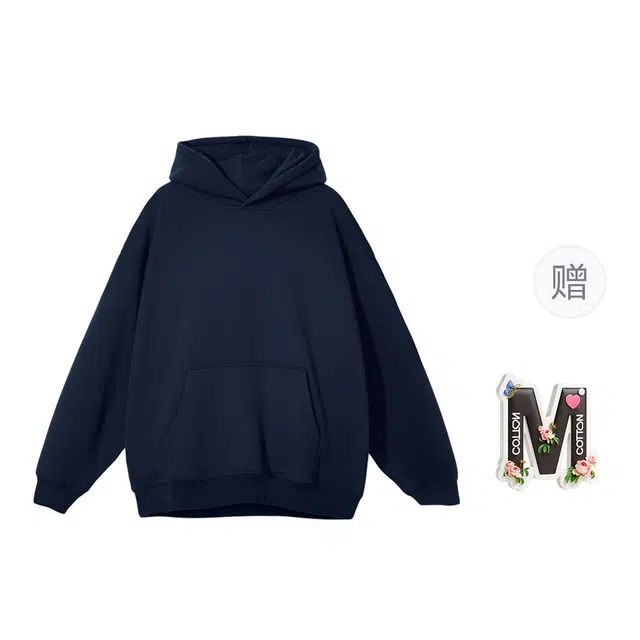 棉购 春秋薄款连帽秋冬加绒加厚潮学生美式重磅慵懒风宽松外套卫衣 男女同款