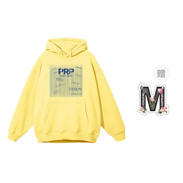 棉购 港风简约字母印花学院风连帽保暖百搭卫衣 男女同款