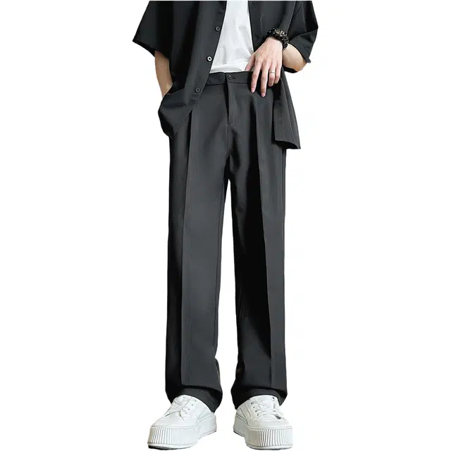 加菲猫 基础款简约舒适休闲裤高级感宽松垂坠感纯色百搭直筒修身西装裤 男女同款