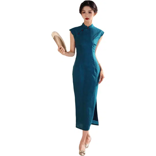 沐晓欣 舒适时尚简约百搭无袖连衣裙 女款