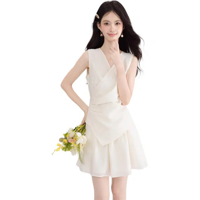 水中花 简约夏气质通勤上衣舒适松弛感裙裤裙装套装 女款