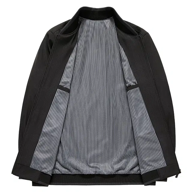 卡丹狄诺 简约纯色轻商务休闲舒适百搭长袖春秋季棒球领夹克外套 男款