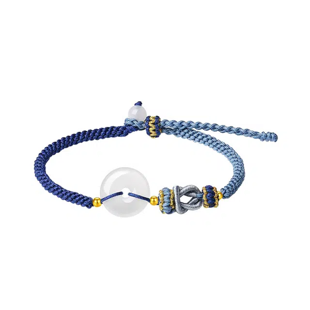 老凤祥 福运延绵  细腻温润和谐美满 轻奢风格时尚百搭 新中式国潮古典风寓意福气和好运源源不断#好运 玉髓 手绳 男女同款情侣款