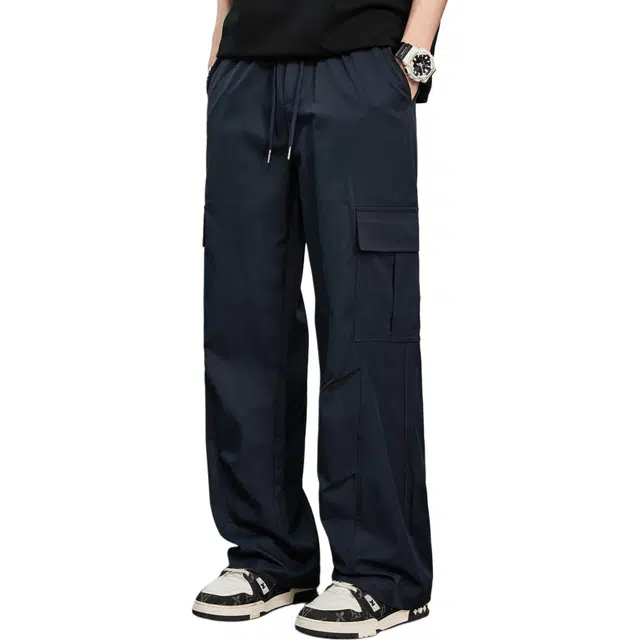 隐狼世家 裤男速干青少年多口袋休闲长裤阔腿直筒裤子工装裤 男款