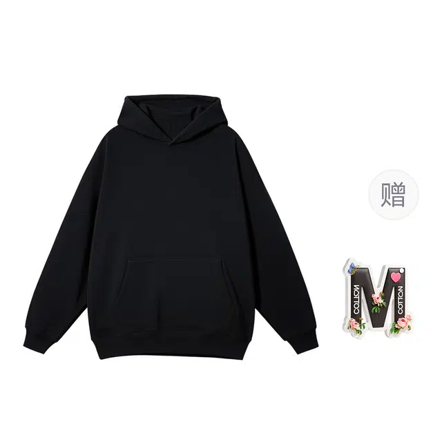棉购 春秋薄款连帽秋冬加绒加厚潮学生美式重磅慵懒风宽松外套卫衣 男女同款