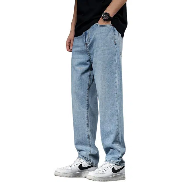 潮人榜 美式直筒裤夏季高街潮流休闲裤子宽松百搭牛仔裤 男女同款