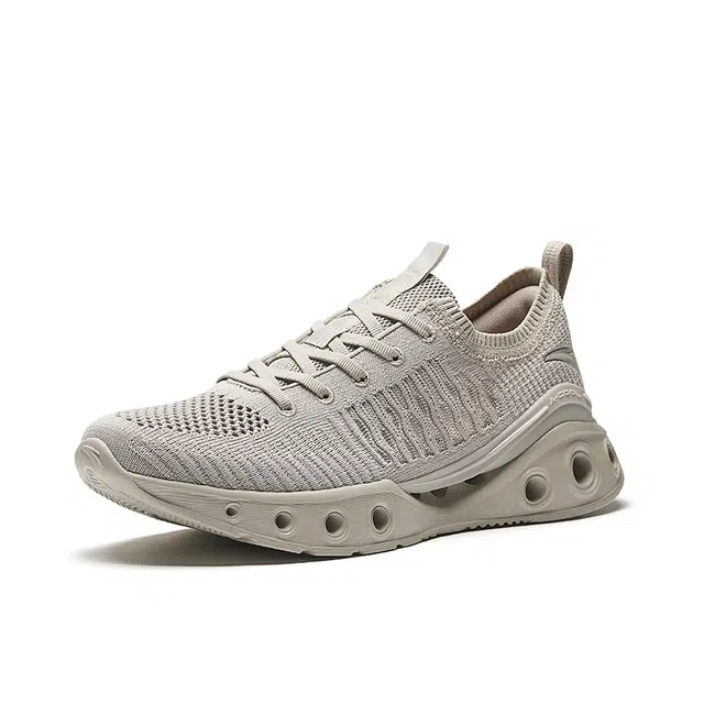 超级安踏 能量环百搭透气轻便防滑 低帮 休闲跑步鞋 男款 素雾灰