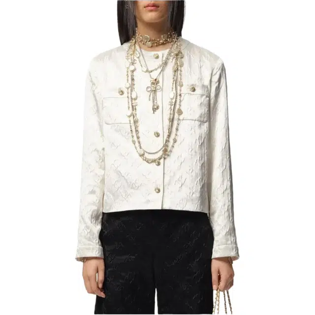 CHANEL 25A Haute Couture Silk Jacquard Shirt