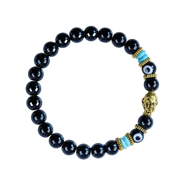 灵晔 新中式国潮文艺复古文艺潮流时尚百搭小众精致佛头天珠手饰招财纳福诸事顺遂#好运 黑檀 手串 男女同款情侣款