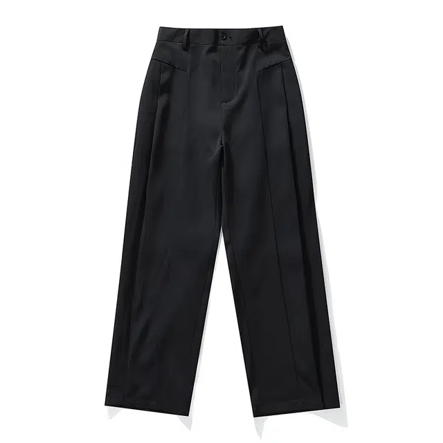 华夏儿女 夏季薄款高端轻奢垂感阔腿裤美式宽松垂坠感西裤通勤商务休闲裤 男款