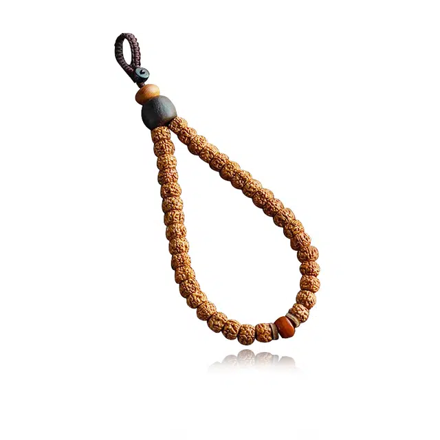 谧月珠宝 新中式国朝复古民族风诸事顺遂水逆退散小众设计创意钥匙挂绳手工骑车钥匙扣复古百搭轻奢风好运 金刚菩提 挂件 男女同款情侣款