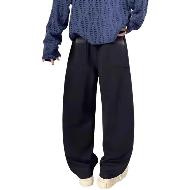 北欧攻略 美式复古松弛感痞帅显瘦弯刀裤渐变条纹扎染撞色宽松直筒运动卫裤百搭通勤休闲裤 男女同款