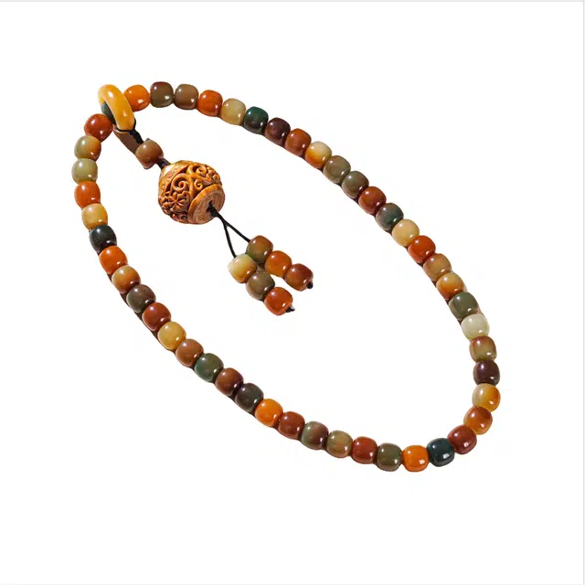 艾卡拉 敦煌飞天手持手工念珠 白玉菩提 手串 男女同款情侣款