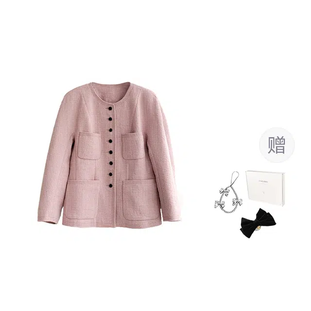 法儿家 时尚通勤简约百搭截短外套 女款