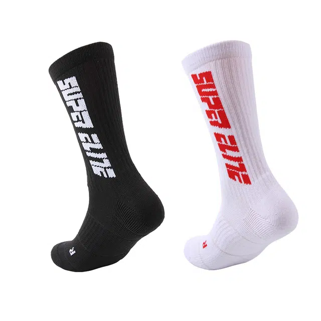 睦隆世家 男士彩虹百搭毛巾底字母高筒运动袜篮球袜 男款