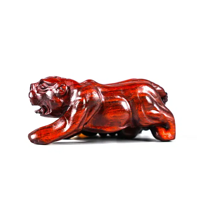 灵晔 新中式国潮复古百搭随身盘玩携带文艺风居家豹子文玩招财纳福前程似锦吉祥如意诸事顺遂固化稳定木 红花梨 把件 男女同款情侣款