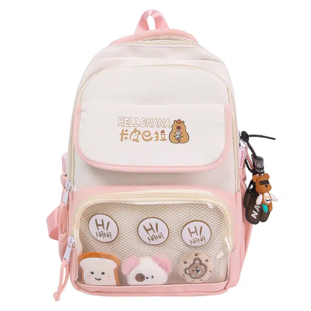 行途 初中生卡通小清新高中学生韩版通勤背包 尼龙 双肩包 女款 多色