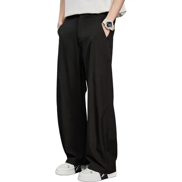 隐狼世家 男士夏季美式高街宽松速干透气直筒痞帅弯刀裤休闲裤 男款