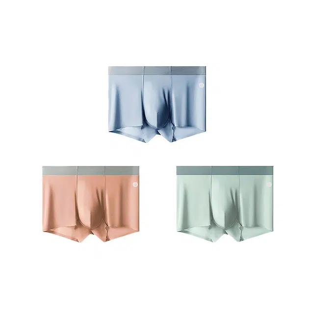 潞优野 冰丝凉感无痕薄款夏季抑菌透气裆平角内裤 男款