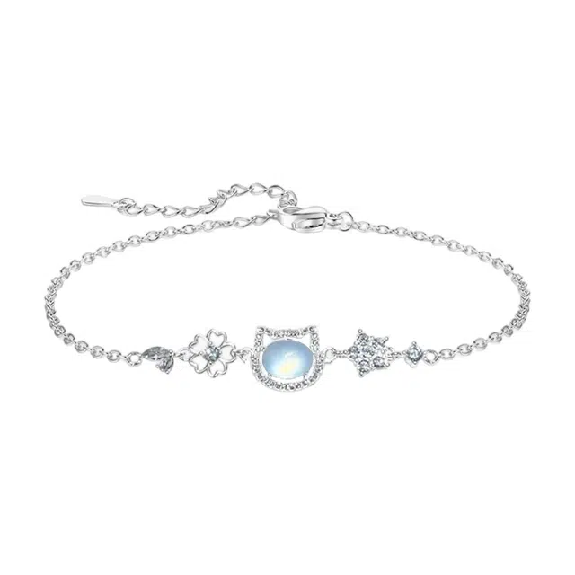 【闪钻猫咪】 百慕眸 森系甜美可爱百搭小众设计 浪漫高级感小星星镂空爱心在逃公主甜蜜#好运 琉璃 手链 男女同款情侣款