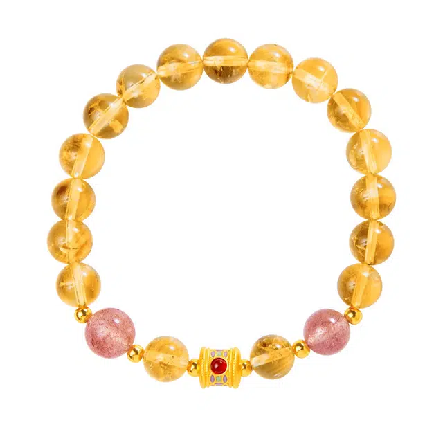 【万事顺遂 招财进宝】 优奕芳 转运财运滚滚 吸收财富 增进人缘吉祥如意 助事业蒸蒸日上 转运天然 黄水晶 手串 男女同款情侣款