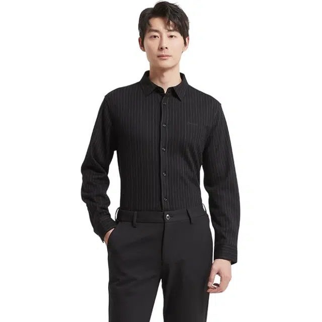 古鲨 商务条纹衬衣装休闲长袖衬衫 男款