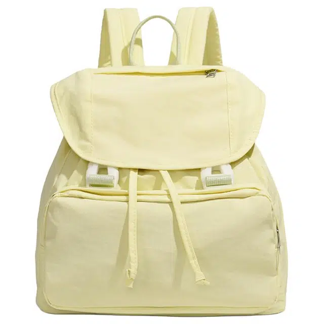 德力熊 时尚潮牌纯色简约 牛津布 双肩包 常规 女款 黄色/粉色/灰色/绿色/黑色