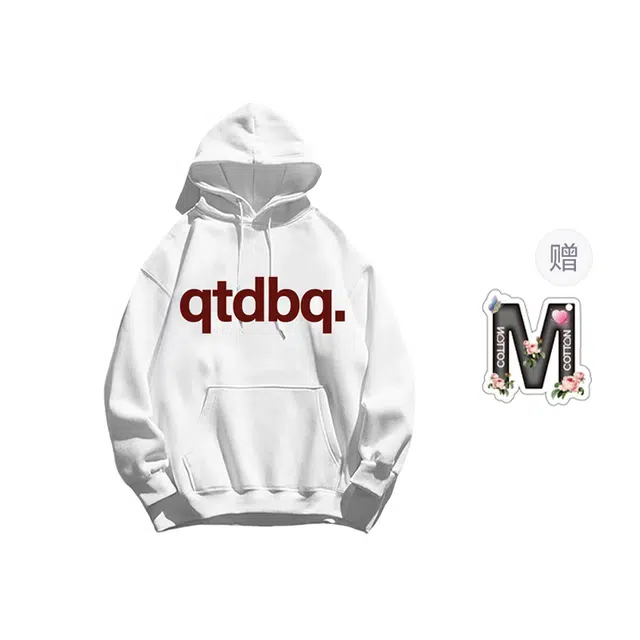 棉购 韩版慵懒风高级感简约字母印花潮牌宽松百搭卫衣 男女同款