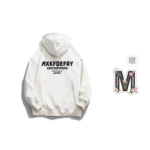 棉购 美式慵懒字母印花宽松落肩长袖卫衣 男女同款