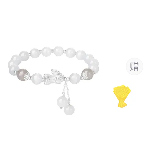 【告白选它】 金六福吉祥 新中式貔貅宝宝招财来运 小巧可爱招桃花显白精致高级感 百搭小众简约表白女朋友转运珠#好运 玻璃 手串 女款