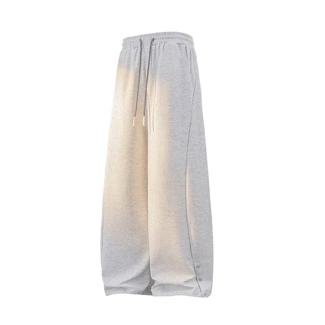 梓润格 美式复古高街风简约纯色基础款时尚百搭户外运动透气跑步日常通勤舒适宽松垂感无性别主义直筒休闲裤 男女同款