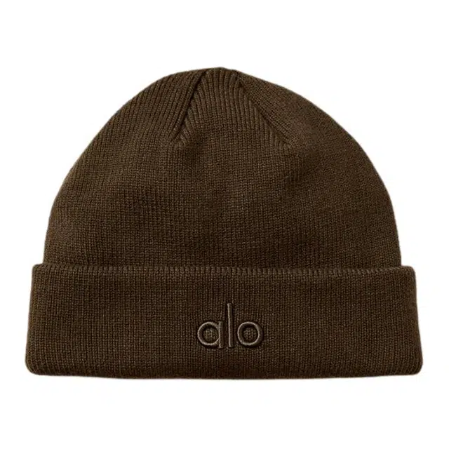 alo yoga Logo Recycled Polyester Beanie Deep Brown