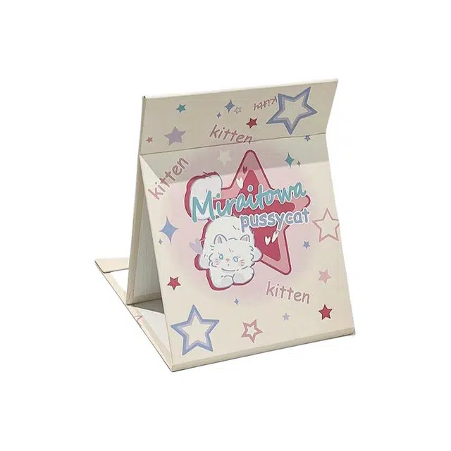 米甜兔折叠化妆镜学生宿舍男女士专用梳妆镜台式桌面可立家用便携镜子