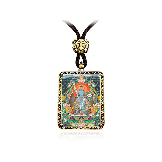 【虚空藏菩萨】 眰恦 双面立体浮雕唐卡 平安康健 心想事成#好运 合金 项链 男女同款情侣款