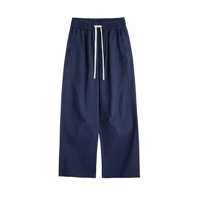 奇迹街区 美式纯色水洗做旧基础款垂感舒适纯棉透气百搭通勤运动日常简约宽松显瘦直筒休闲裤 男女同款