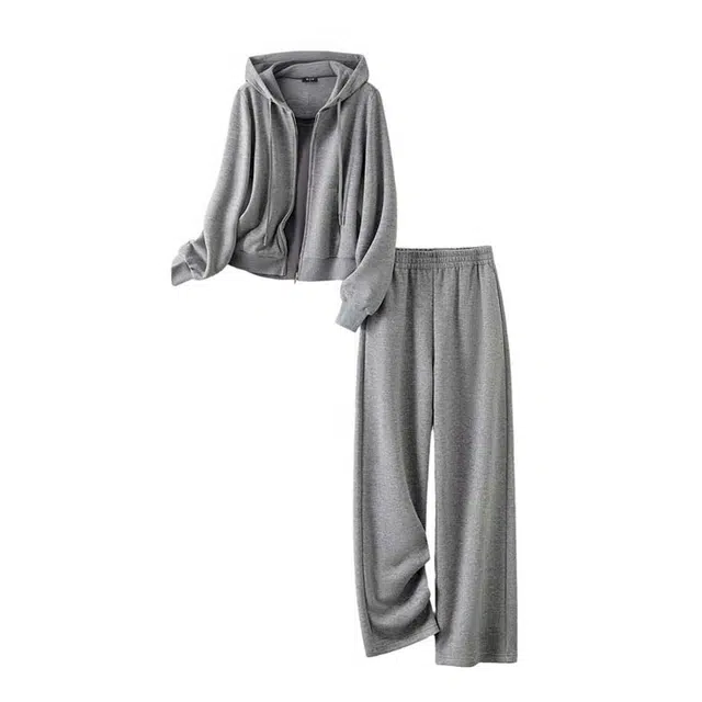 潞优野 细闪卫衣开衫裤子两件套秋装时尚运动休闲套装 女款