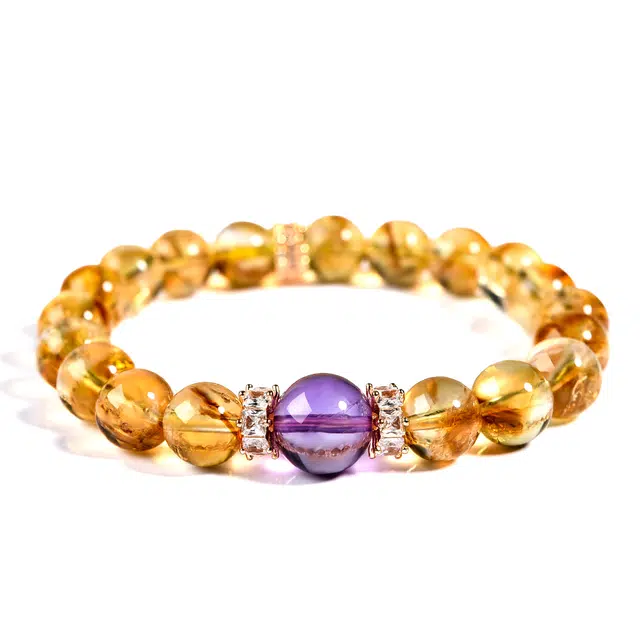 【匠心手作 暴力招财】 灵菲 招正财偏财新中式转运珠本命年九紫离火能量手饰 #好运百搭礼盒天然 黄水晶 手串 男女同款情侣款