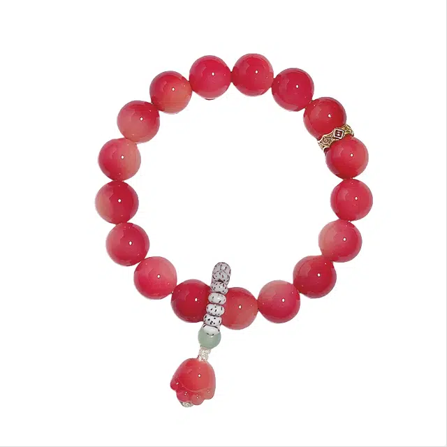 艾卡拉 乌梅子酱桃逸晚奶酪国风圆珠 菩提根 手串 男女同款情侣款