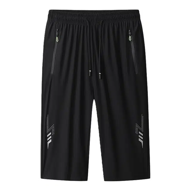 金盾 纯色百搭简约系带七分休闲短裤 男款