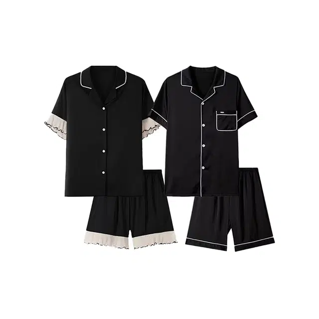 顶瓜瓜 夏季情侣透气舒适休闲短袖短裤家居服睡衣套装 男女同款