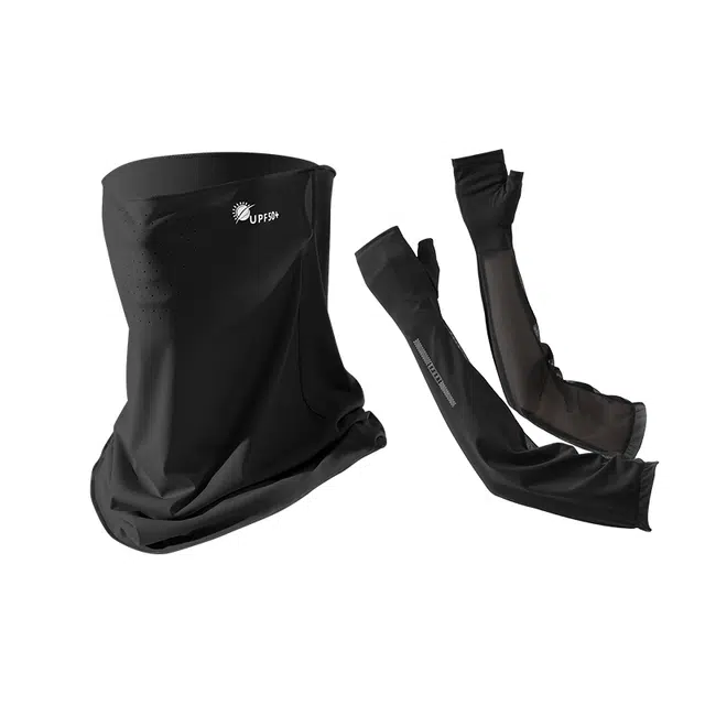 南极人 冰丝口罩全脸防紫外线骑行开车户外遮阳脸罩护颈围脖套冰袖手臂套袖护袖网纱透气 轻薄锦纶 防晒面罩 男女同款情侣款