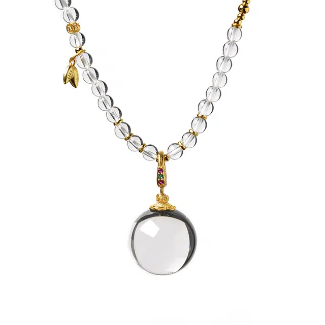 东海世家 有求必应国潮新中式国风原创设计复古时尚轻奢高级感颈饰#好运 白水晶 吊坠 男女同款情侣款