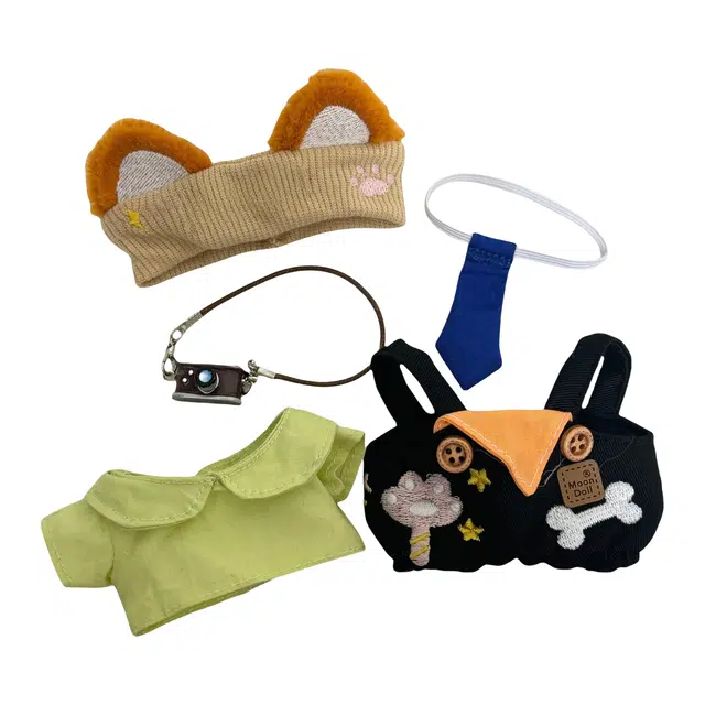 图米鱼 娃娃探险套装 【适配于 一代 二代 三代 马卡龙 坐坐派对】搪胶挂件一代二代三代小动物衣服 娃衣着替