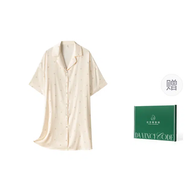 达芬奇密码 波点满印舒适家居服短袖睡裙 女款 礼盒装