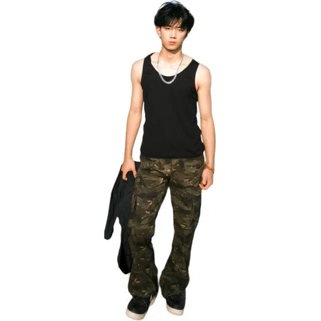 单爵 美式高街迷彩裤男款夏季薄款炸街痞帅裤子显瘦微喇直筒休闲裤 男女同款