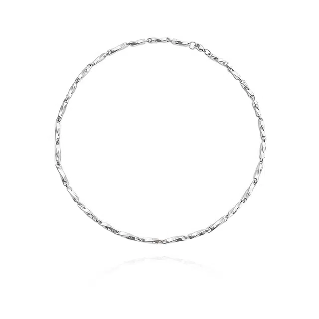 奥斯坦汀 潮流锁骨链街头配饰健身素链 钛钢 项链 男款