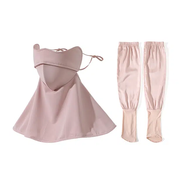 南极人 全脸防紫外线口罩高颜值透气立体遮阳脸罩护颈薄款护眼角开车骑行护手臂袖套冰袖宽松护袖冰凉 聚酯纤维 防晒面罩 女款