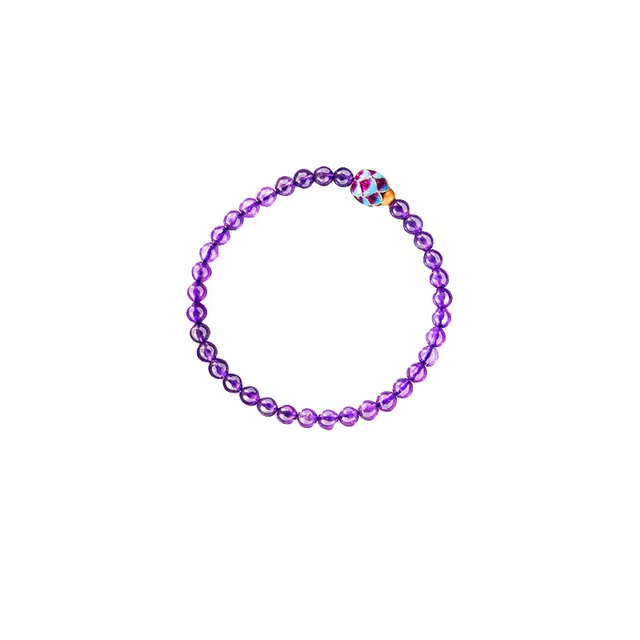 子婳 乌拉圭本命年招财转运珠好运莲莲中式国风复古简约优雅气质小众日常通勤百搭 紫水晶 手串 女款