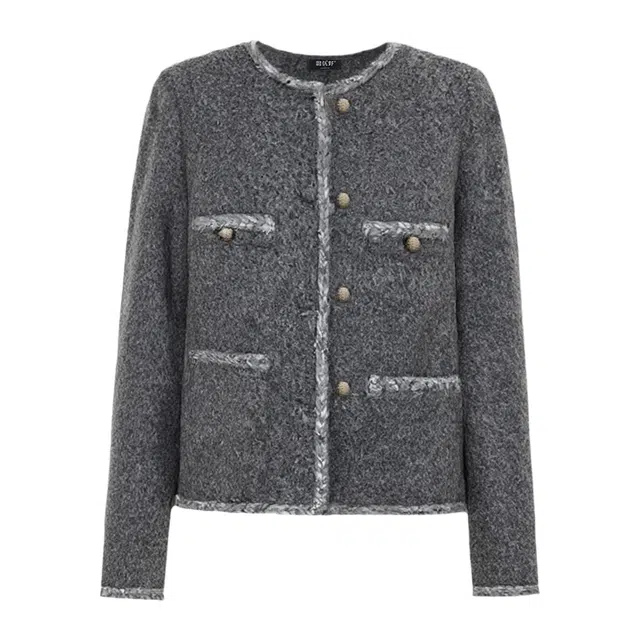 潞优野 小香风经典时尚名媛仿羊毛外套秋装高级感优雅夹克 女款